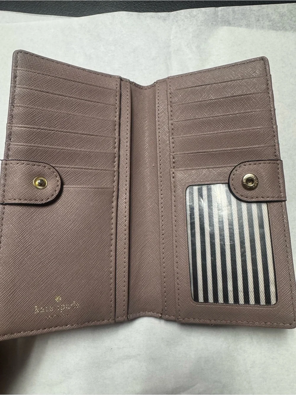 Kate Spade New York Colorblock (Two-Tone) Saffiano Leather Wallet black/mauve